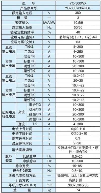 广西地区唐山松下交直流氩弧焊机销售YC-300WX