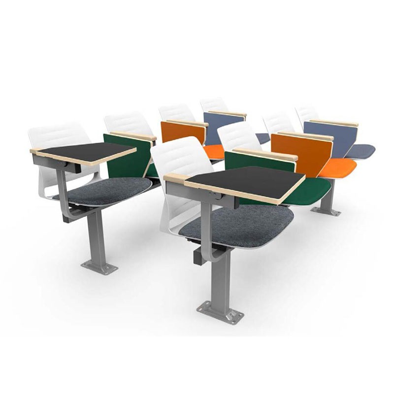 单人旋转课桌椅 阶梯教室学生桌椅 现代大教室桌椅