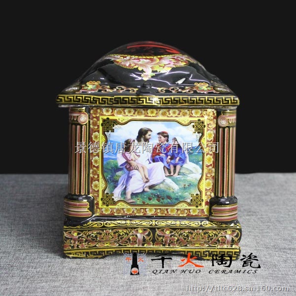 景德镇陶瓷骨灰盒定制批发，捡骨罐定制厂家