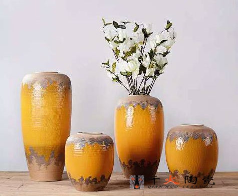 家居装饰品摆件 陶瓷干花插花器 景德镇家居陶瓷