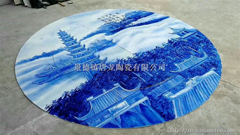 公司会议室背景墙,景德镇烧制瓷砖墙壁画