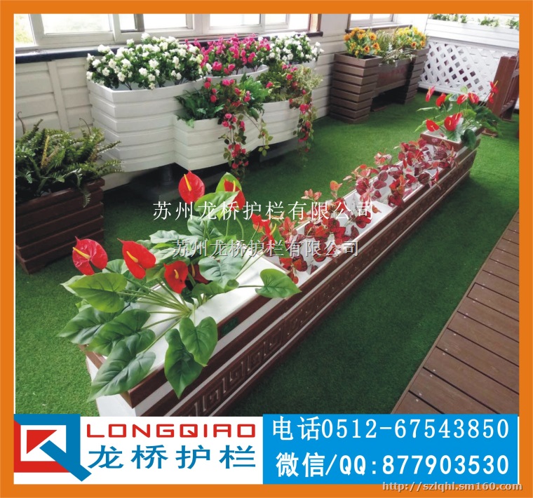 贵阳仿木道路隔离花箱护栏 PVC发泡板花箱道路护栏