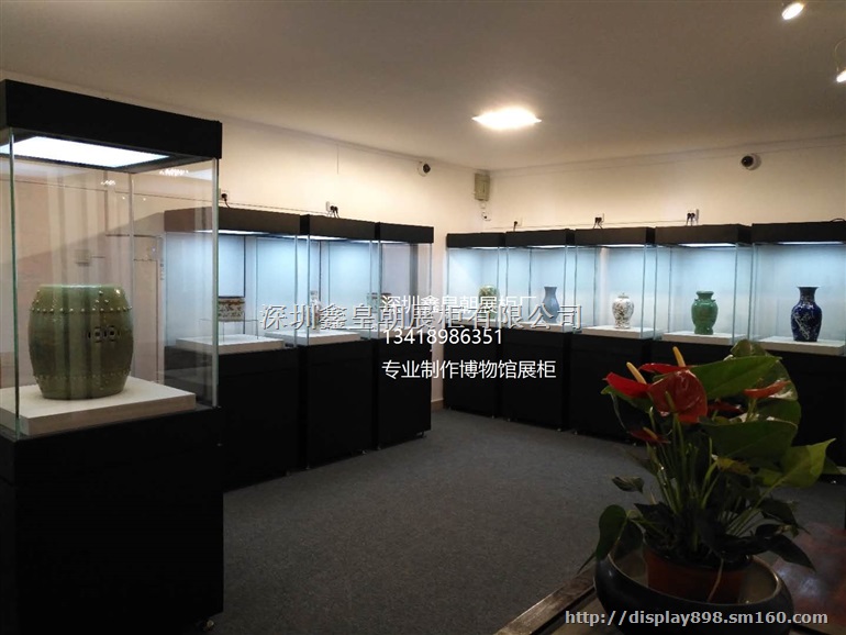 电动遥控推门博物馆展览柜定做,历史收藏品博物馆展柜