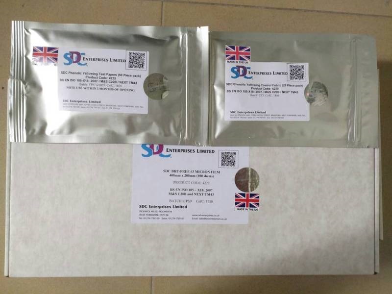 英国SDC酚醛黄变测试纸泛黄试纸酚黄测试纸