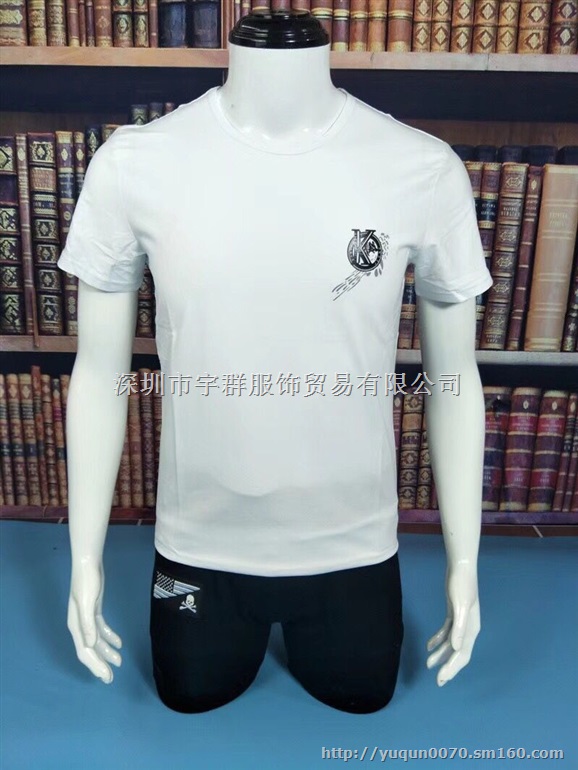 宇群服装男式品牌圆领时尚纯棉短袖T恤尾货批发