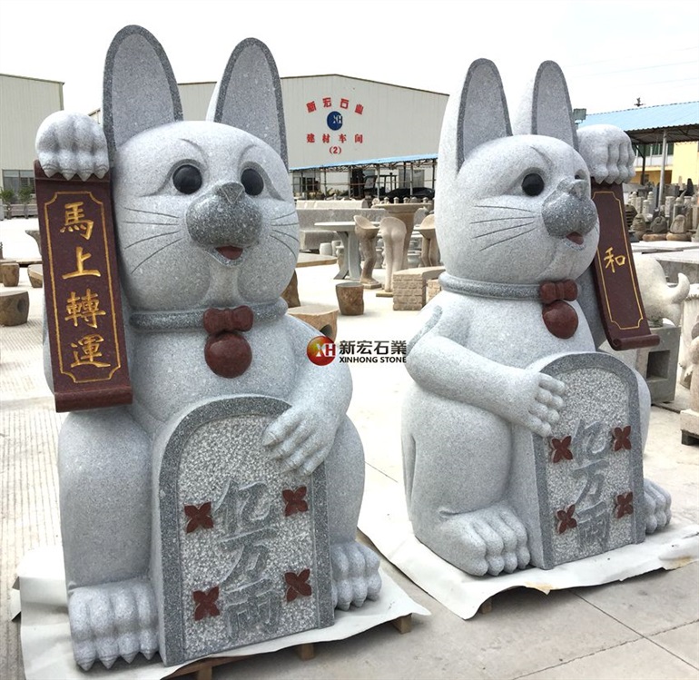 供应惠安石雕动物 招财猫