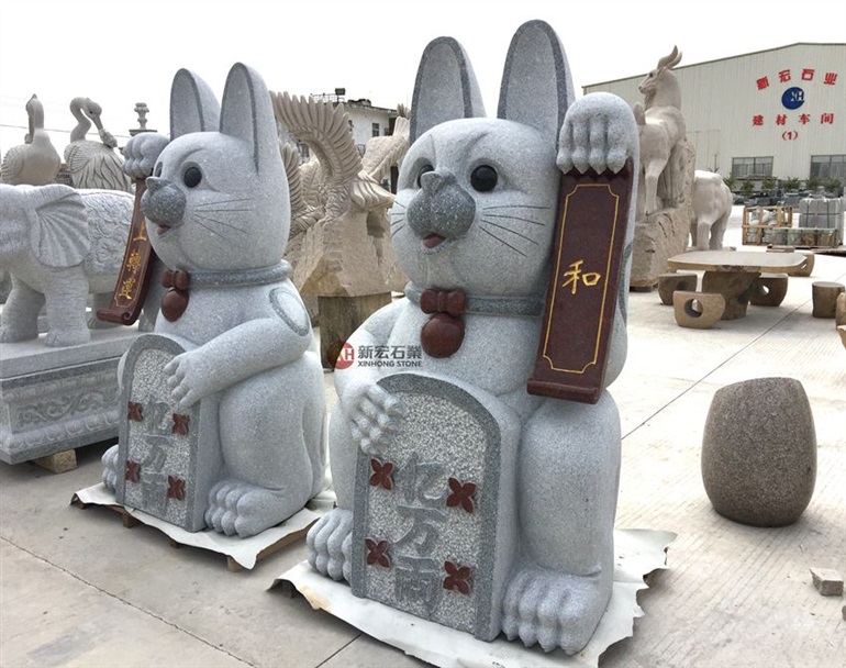 供应惠安石雕动物 招财猫