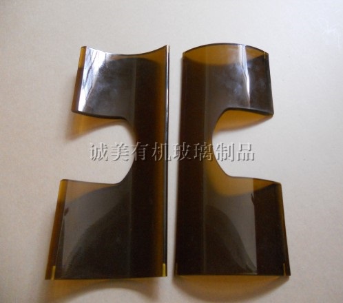 茶色有机玻璃防护罩 亚克力弧形设备门盖 视窗热弯