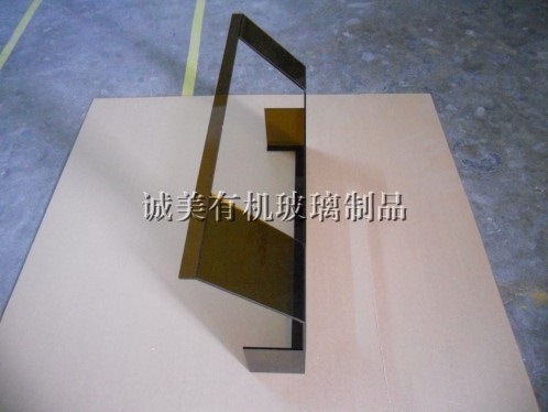 茶色有机玻璃折弯机械罩 亚克力热弯护罩 机械设备盖