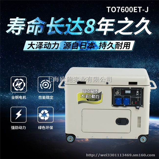 智能双电压6kw静音柴油发电机