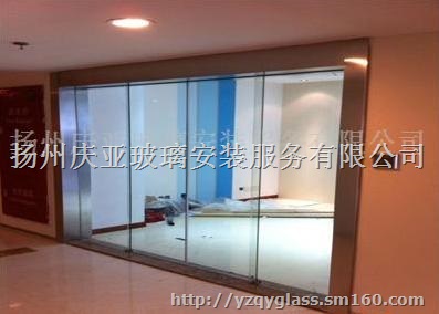 扬州庆亚玻璃办公室不锈钢铝合金玻璃隔断玻璃门定制