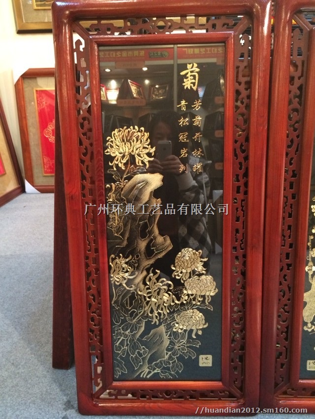 金画铜工艺品装饰画 开业乔迁礼品铜板画 福字家居
