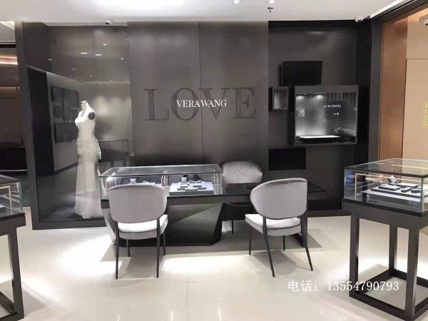 深圳烤漆珠宝展柜定制厂家-珠宝店面展柜设计效果图