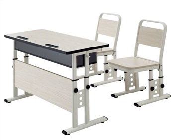 双柱课桌椅 加固双人学生课桌椅 高档加厚塑料学习桌