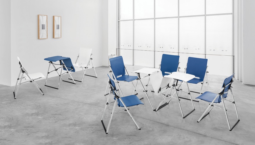 塑料折叠桌 桌椅两用椅 多功能会议椅 组合塑料培训