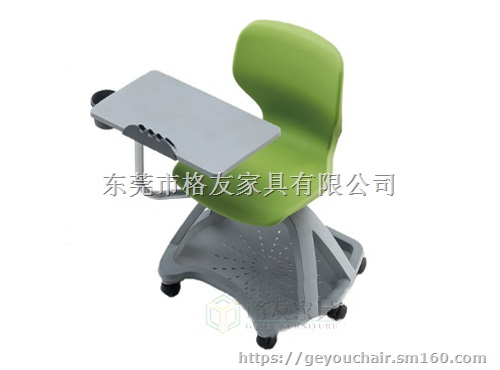 高端时尚款现代塑料培训椅,现带写字板培训椅厂家批发