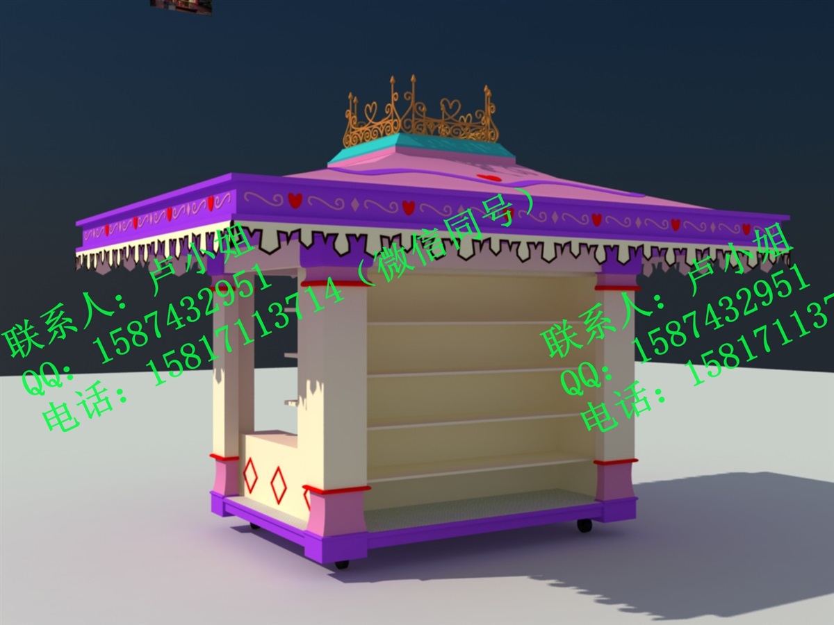 奶茶售卖亭,主题公园贩卖花车,景区售票亭,移动小卖