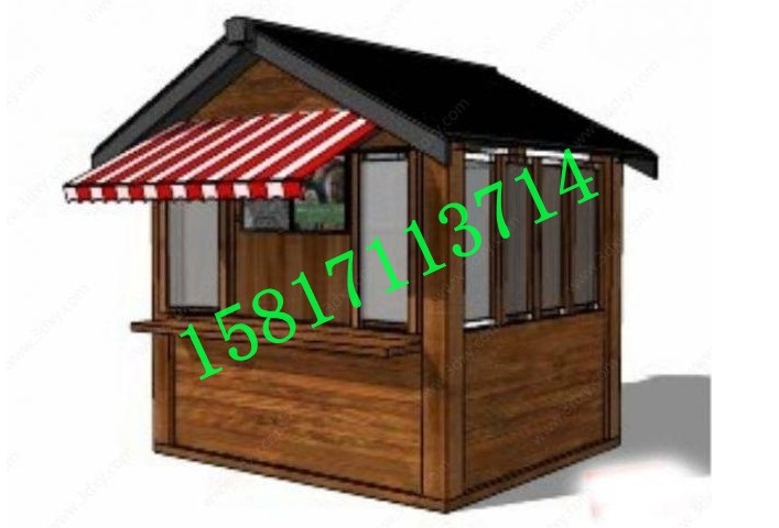 仿古售卖亭，复古街道零售商亭，步行街贩卖花车