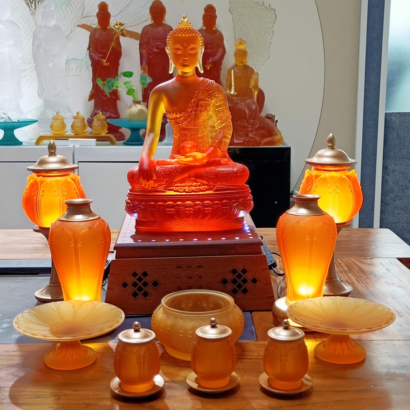 琉璃三宝佛 琉璃密宗佛像 琉璃药师佛 广州琉璃厂家