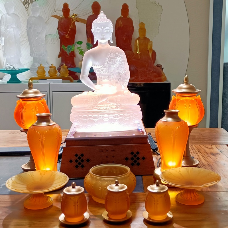 琉璃三宝佛 琉璃密宗佛像 琉璃药师佛 广州琉璃厂家