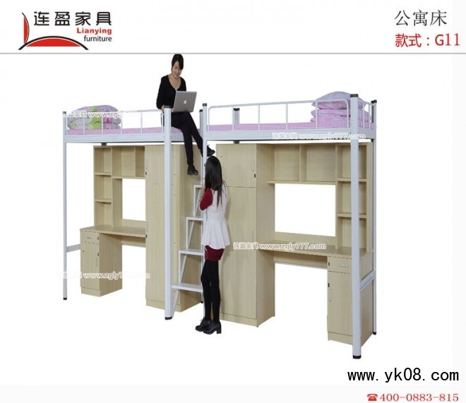 邵阳宿舍铁架床采用卡槽式拼接安装，无螺丝更安全