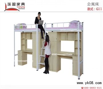 怀化高低宿舍床采用斜边设计风格，更符合大众审美观