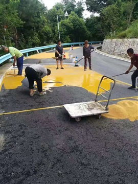 北碚公路划线队防滑坡道路面施工公司长寿南川彩色马路