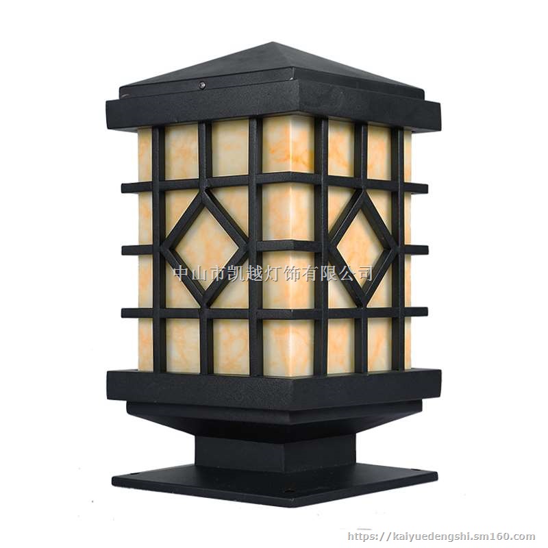 户外柱头灯仿云石围墙灯透光石柱头灯定做