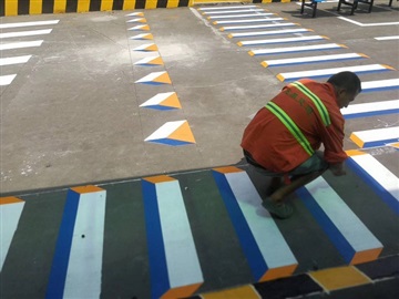 江津工厂车间划线 重庆热熔振荡标线施工公司