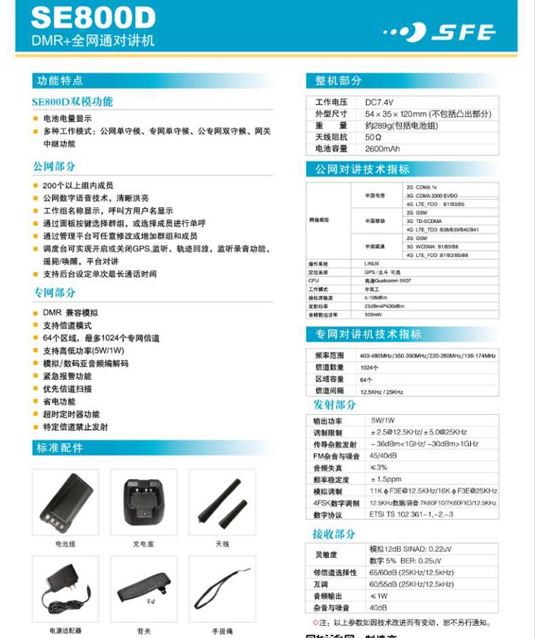 成都顺风耳多模对讲机SE800D