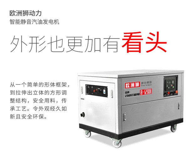 户外用静音汽油发电机10千瓦