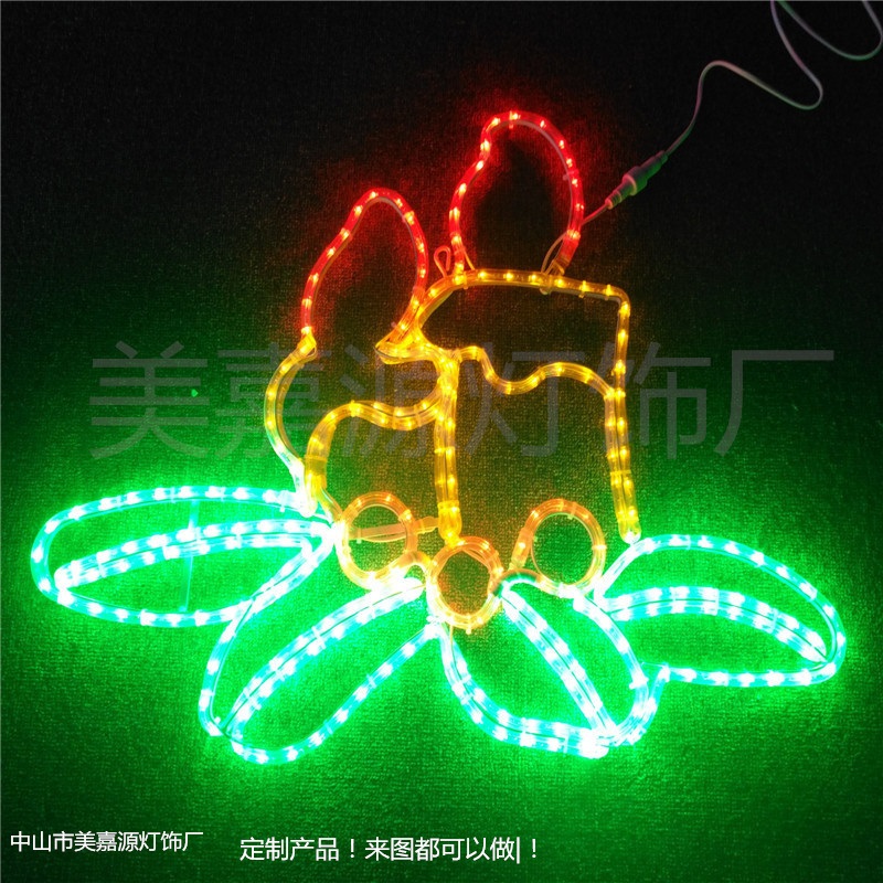 灯杆上挂的灯,led雪花灯,铁架造型灯