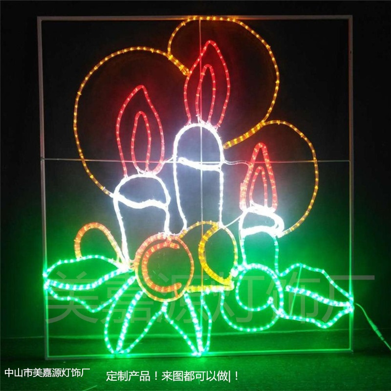 发光花造型灯,灯杆上装的发光花,花型图案灯