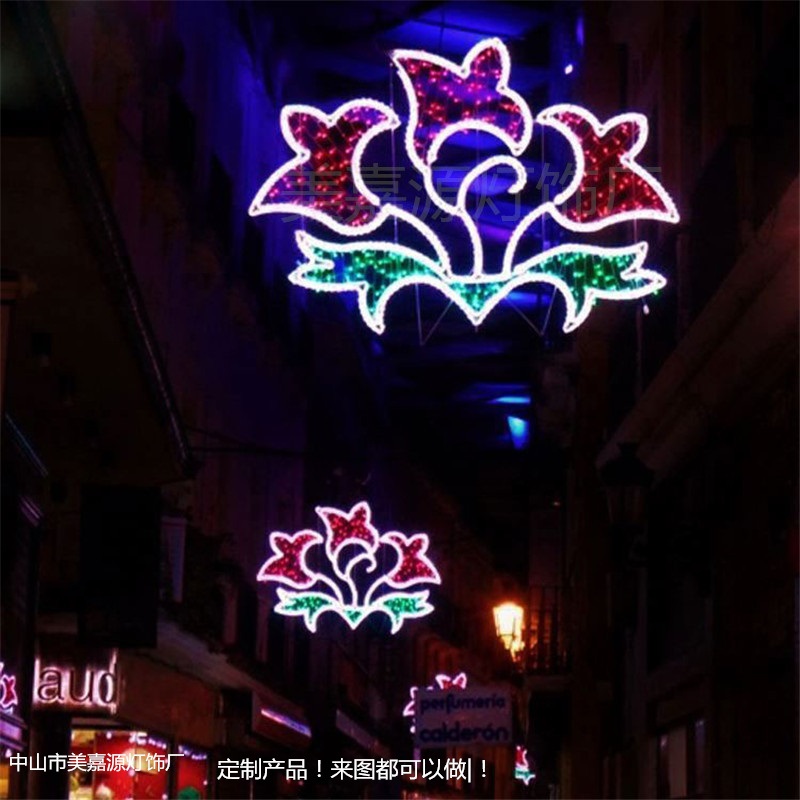 节庆灯杆上挂的灯,户外亮化彩灯,县城路灯杆装饰灯