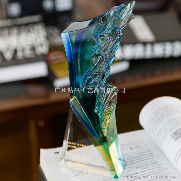 航空公司奖杯,优秀员工奖杯,琉璃奖杯厂