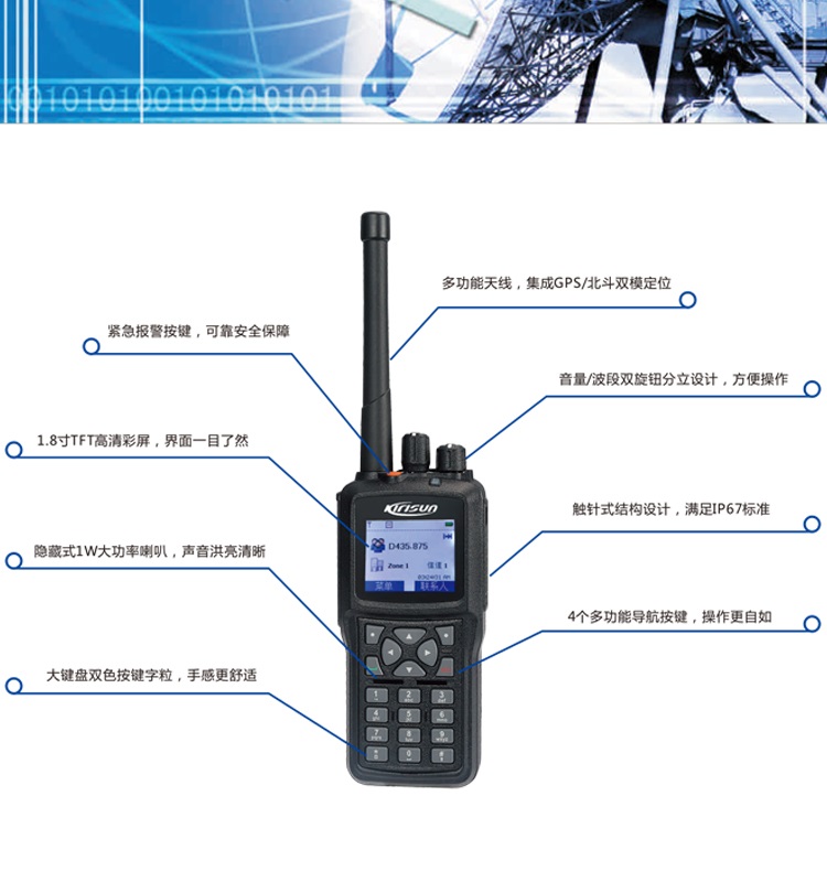 四川科立讯对讲机DP980 350兆PDT数字手台