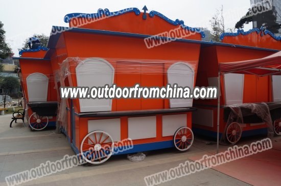 景区餐饮小吃售卖花车 侏罗纪恐龙主题小商品零售花车