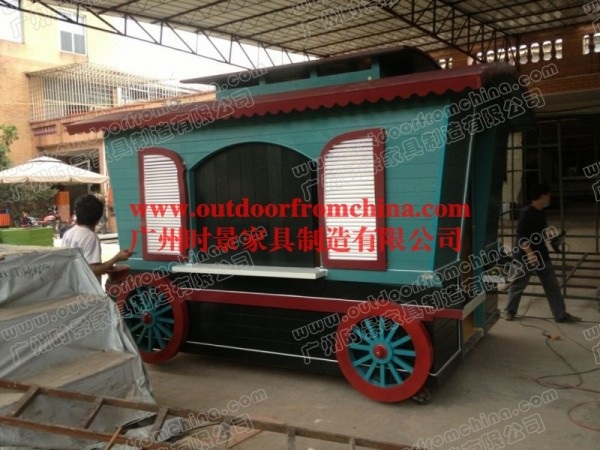 景区餐饮小吃售卖花车 侏罗纪恐龙主题小商品零售花车