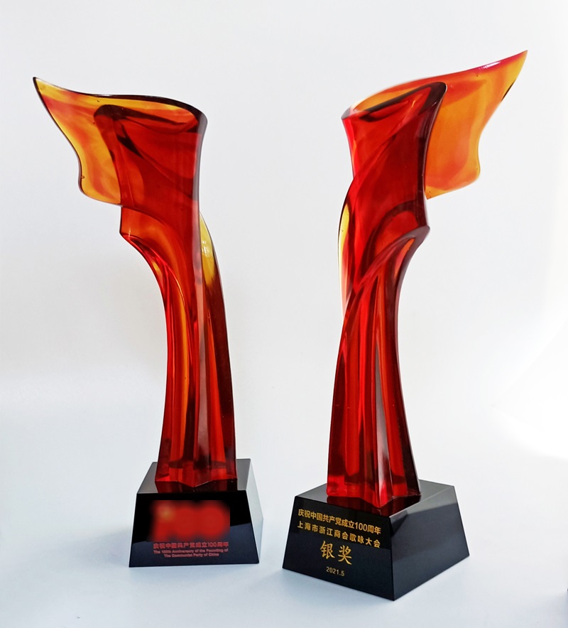 广州琉璃奖杯  五星奖杯 红歌比赛奖杯 奖牌批发厂