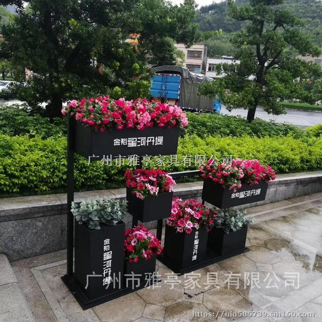 广州雅亭户外金属花箱商用景观花盆