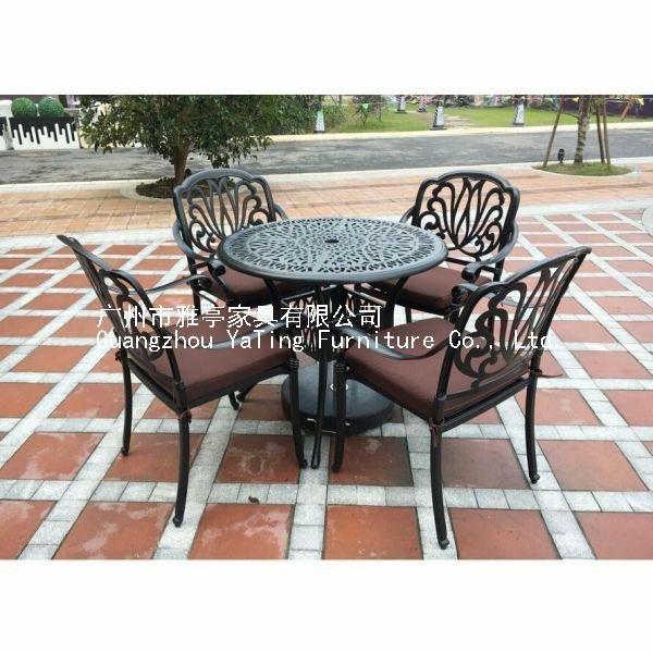 雅亭长期供应YT-8902室外实心铸铝花园桌椅组合