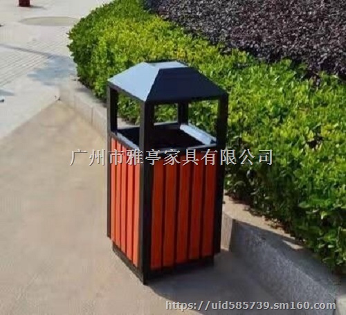 广州雅亭家具供应YT-L06镀锌板户外垃圾桶可定制