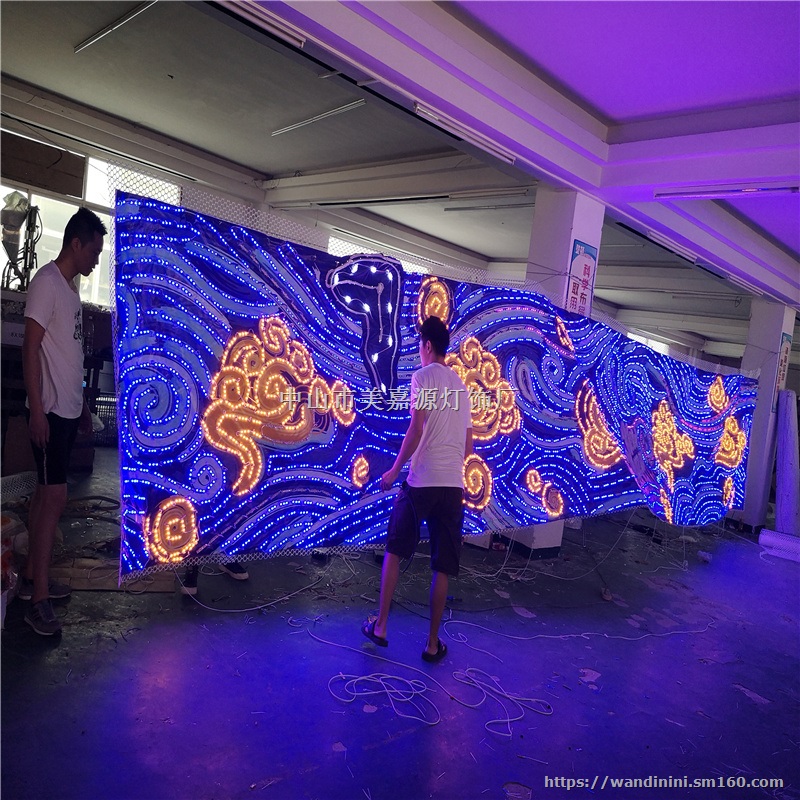 商场灯饰画,美陈装饰图案灯,LED柔性霓虹灯造型灯