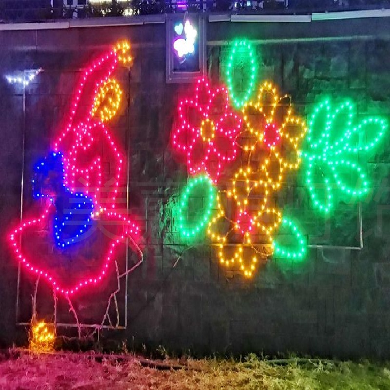 LED玫瑰花造型灯-仿真玫瑰花灯-春节公园用的彩灯