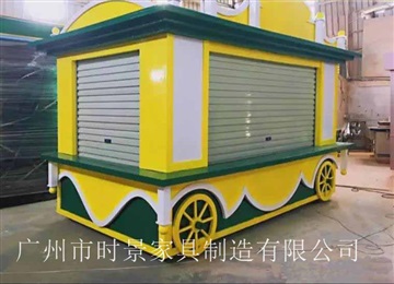 聊城景区小吃亭 玻璃商品亭 步行街餐饮花车