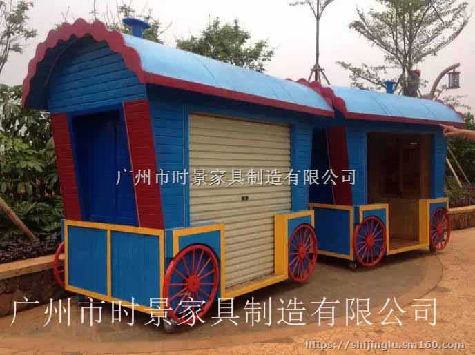 步行街餐饮摊亭 景区奶茶售卖屋 度假村美陈商品花车