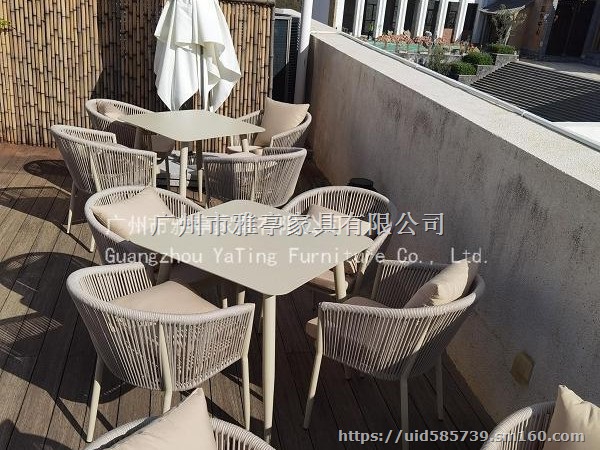 雅亭家具YT-00350户外休闲露天绳编桌椅套装