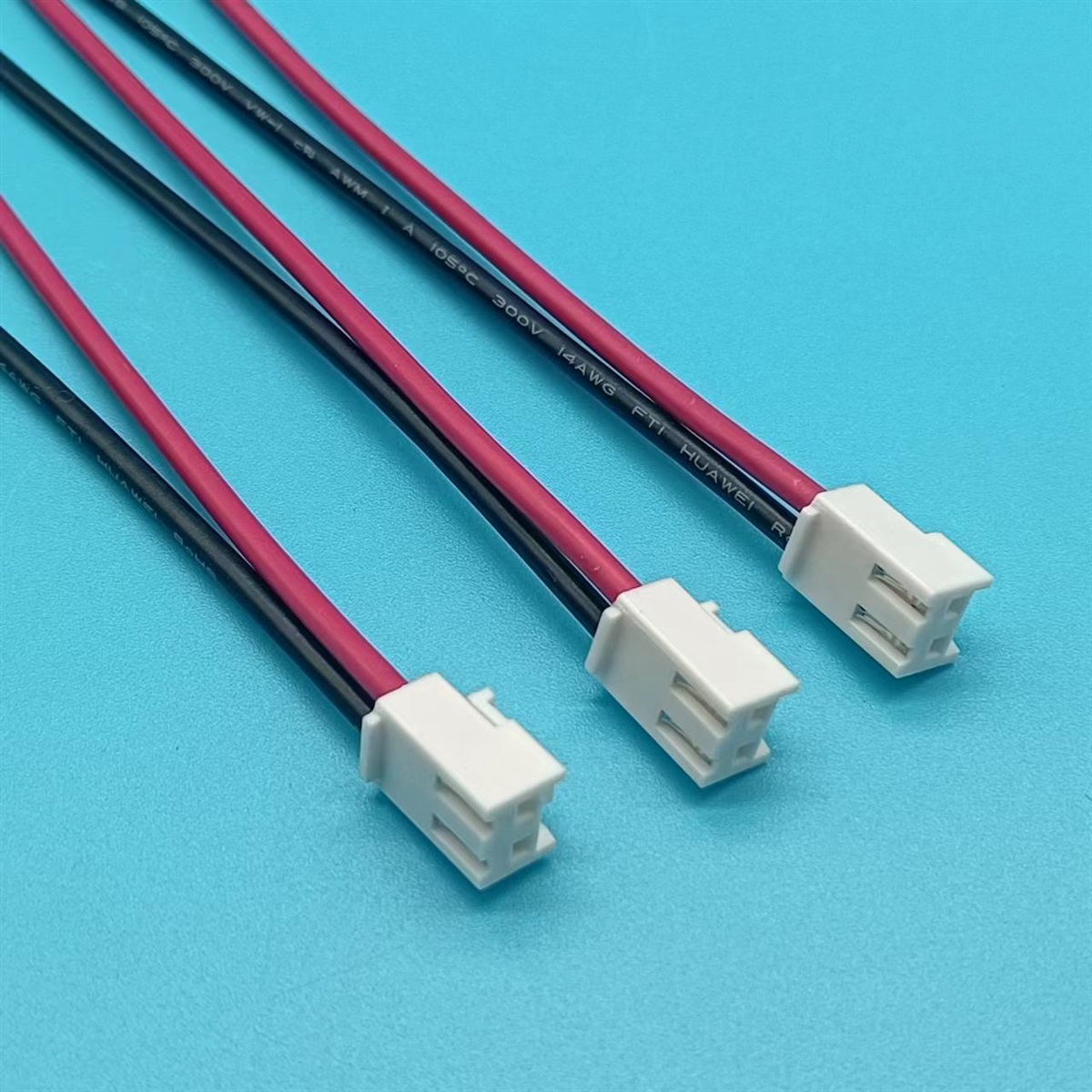 定制加工1569VH3.96间距2P红黑端子连接线