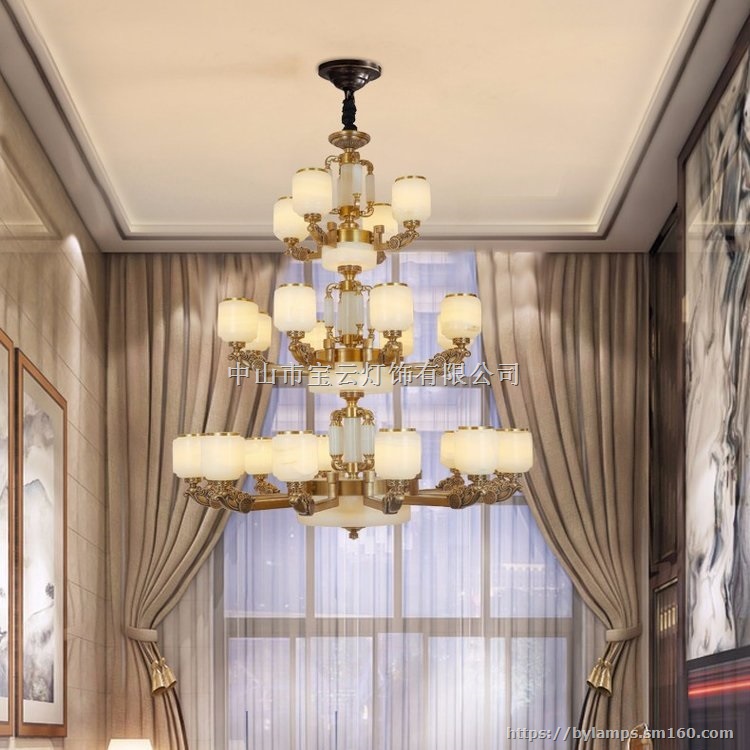 别墅灯具定制 别墅吊灯 自建房装修灯具