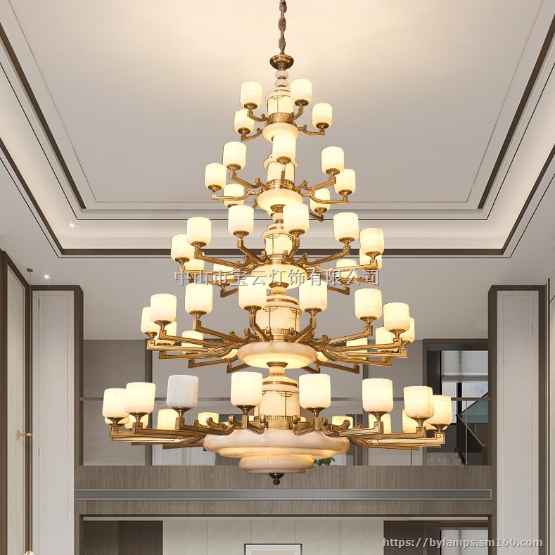 别墅灯具定制 别墅吊灯 自建房装修灯具